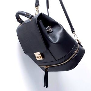 Zara ladylike black backpack